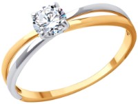 Inel din aur cu zircon Diamant 51-110-01726-1 s.16,5 1,4g