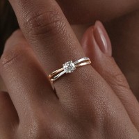 Inel din aur cu zircon Diamant 51-110-01726-1 s.16,5 1,4g imaginea #3 — magazin online Desire.md