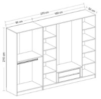 Garderoba Trendy Kale 7670 Dore 270x210x52cm GTR004716 imaginea #2 — magazin online Desire.md