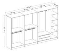 Гардероб Trendy Kale 7672 Dore 315x210x52cm GTR004718 фото №4 — интернет-магазин Desire.md