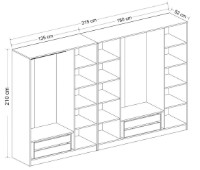 Гардероб Trendy Kale 7673 Dore 315x210x52cm GTR004719 фото №5 — интернет-магазин Desire.md
