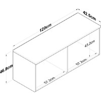 Dulap pentru perete Trendy BA120 2670 Walnut/White 120x46.8x42.5cm GTR006666 imaginea #3 — magazin online Desire.md