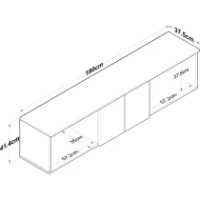 Dulap pentru perete Trendy EA114 2720 Walnut/White 180x41.4x37.5cm GTR005505 imaginea #3 — magazin online Desire.md