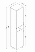 Dulap baie Trendy Selin Travertin 35x179x31,3cm GTR005664 imaginea #4 — magazin online Desire.md