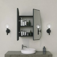 Dulap cu oglindă Trendy Quartz Black 50x45x12cm GTR001924 imaginea #3 — magazin online Desire.md