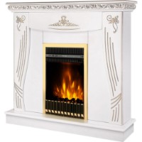 Șemineu electric Art Flame Napoli White & Gala Gold White