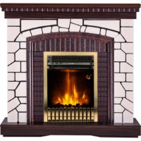 Șemineu electric Art Flame Natali & Gala Gold White/Dark Walnut imaginea #2 — magazin online Desire.md