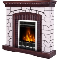 Șemineu electric Art Flame Natali & Gala Silver White/Dark Walnut