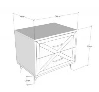 Noptieră Trendy Felicita Oak/Anthracit 50x55x40cm GTR001538 imaginea #5 — magazin online Desire.md