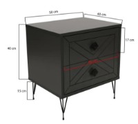 Noptieră Trendy Luna Antracit 50x55x40cm imaginea #8 — magazin online Desire.md