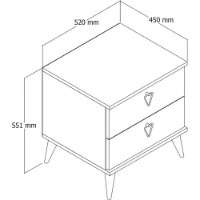 Noptieră Trendy Versa White 52x55x45cm imaginea #5 — magazin online Desire.md