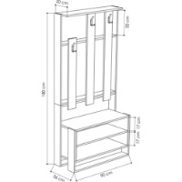 Прихожая Trendy Chester White 180x90x36cm GTR001331