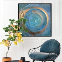 Pictură ArtShop Blue & Gold Circle 40x40cm (PA282-XL-L)