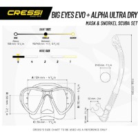 Masca si tub pentru înot Cressi Big Eyes Evolution + Alpha Ud Combo Black/Blue (WDS337520) imaginea #3 — magazin online Desire.md
