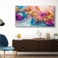 Картина ArtShop Abstract Pink With Blue & Gold 60x30cm (PA310-XL-PL)
