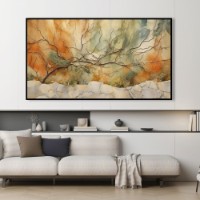 Картина ArtShop Abstraction In Gray And Gold Tones 70x35cm (PA311-L-L)
