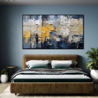 Pictură ArtShop Gray With Yellow 90x45cm (PA313)