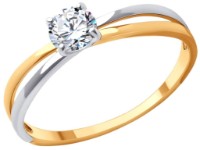 Inel din aur cu zircon Diamant 51-110-01726-1 s.18 1,54g