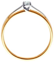 Inel din aur cu zirconiu Diamant 51-110-02231-1 s.16 1,08g imaginea #2 — magazin online Desire.md