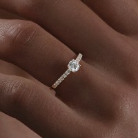 Inel din aur cu zirconii Diamant 51-110-02334-1 s.19 1,35g imaginea #2 — magazin online Desire.md