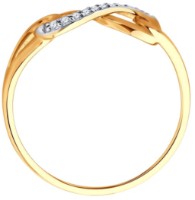 Inel din aur cu zirconii Diamant 51-110-02867-1 s.16 1,46g imaginea #3 — magazin online Desire.md