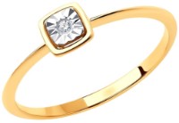 Inel din aur combinat cu diamante Diamant 51-210-01246-1 s.15,5 0,95g