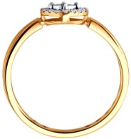 Inel din aur combinat cu diamante Diamant 51-210-01388-1 s.17,5 1,83g imaginea #3 — magazin online Desire.md