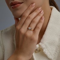 Inel din aur combinat cu diamante Diamant 51-210-01388-1 s.18 2,01g imaginea #2 — magazin online Desire.md