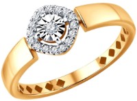 Inel din aur combinat cu diamante Diamant 51-210-01388-1 s.18 2,01g imaginea #1 — magazin online Desire.md