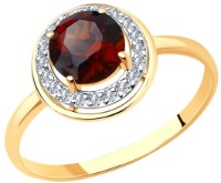 Inel din aur cu granat și zirconiu Diamant 51-310-01426-1 s.17,5 1,58gr