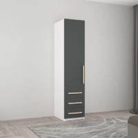 Dulap Mobildor-Lux Smart-Home 0.40x0.56x2.0H m cu polițe și sertare Alb/Anthracite imaginea #1 — magazin online Desire.md