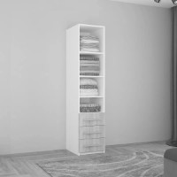 Dulap Mobildor-Lux Smart-Home 0.45x0.56x2.0H m cu polițe și sertare Alb/Anthracite imaginea #2 — magazin online Desire.md