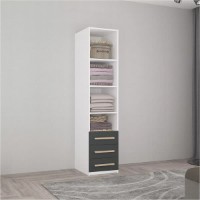 Dulap Mobildor-Lux Smart-Home 0.50x0.56x2.0H m cu polițe și sertare Alb/Anthracite imaginea #2 — magazin online Desire.md