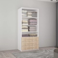 Dulap Mobildor-Lux Smart-Home 0.80x0.56x2.0H m cu polițe și sertare Alb/Sonoma imaginea #2 — magazin online Desire.md