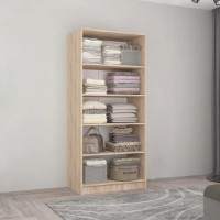 Dulap Mobildor-Lux Smart-Home 0.90x0.56x2.0H m cu polițe Sonoma/Alb imaginea #2 — magazin online Desire.md