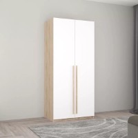 Dulap Mobildor-Lux Smart-Home 0.90x0.56x2.0H m cu polițe Sonoma/Alb