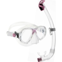 Masca si tub pentru înot Cressi Marea Junior  + Seal Dry Combo Clear/Pink (DL010040)