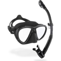 Masca si tub pentru înot Cressi Quantum + Itaca Ultra Dry Combo Black/Black (DM405050)