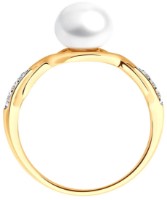 Inel din aur cu perle si zirconii Diamant 51-310-02356-1 s.18 1,75gr imaginea #3 — magazin online Desire.md