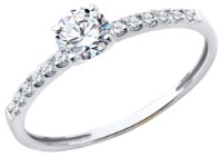 Inel din aur alb cu zirconii Diamant 52-110-02334-1 s.17,5 1,14g imaginea #1 — magazin online Desire.md