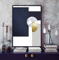 Pictură ArtShop Abstract Wall In White & Blue Shades 30x60cm (PA134-XL-L)