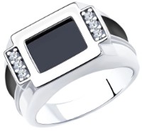 Inel din argint cu email și zirconii Diamant 94-112-00488-1 s.20 6,4g imaginea #1 — magazin online Desire.md
