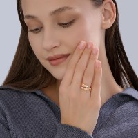 Inel din aur cu zirconii Diamant 585 51-110-00363-1 s.18 2,88g imaginea #3 — magazin online Desire.md