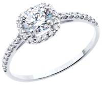 Inel din aur alb cu zirconii Diamant 52-110-02355-1 s.16,5 1,53g