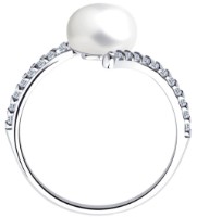 Inel din argint cu perlă și zirconii Diamant 94-310-01118-1 s.17,5 2,09g imaginea #2 — magazin online Desire.md