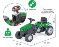 Kart cu pedale Pilsan Active Tractor Green (07314) imaginea #3 — magazin online Desire.md