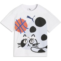 Tricou pentru copii Puma Sporty Cats Relaxed Graphic Tee Puma White, s.110