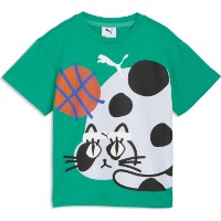 Tricou pentru copii Puma Sporty Cats Relaxed Graphic Tee Vibrant Green, s.104