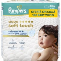 Детские салфетки Pampers Aqua Soft Touch 3x60pcs
