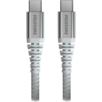 Cablu USB Swissten Kevlar USB-C to USB-C 1.5m White